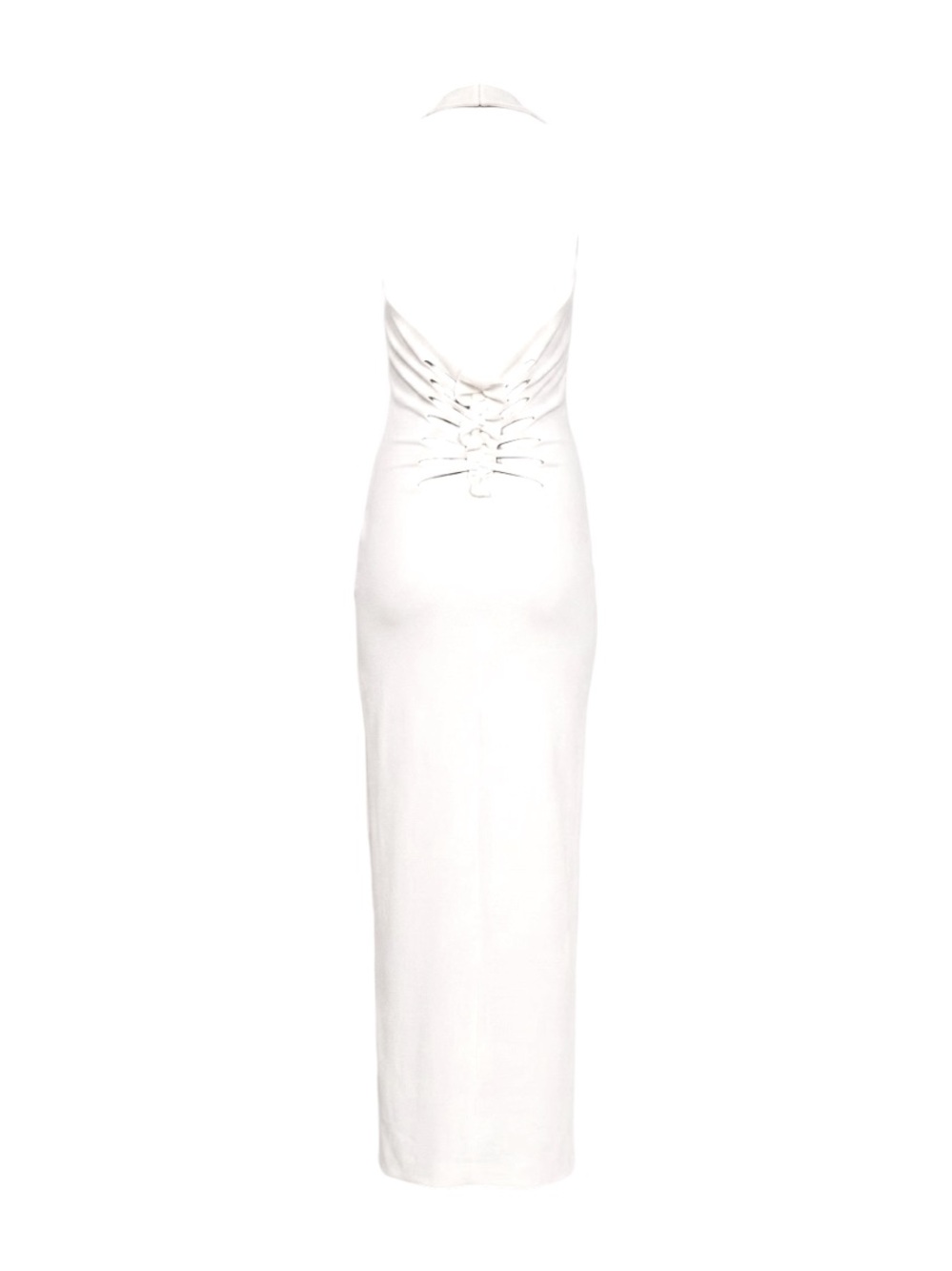 Vintage JEAN PAUL GAULTIER Soleil 2001 Rosette Cutout Halter Maxi Dress in White - Picture 5 of 12